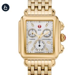 Michele Gold Chronograph Watch